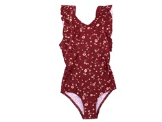 Soft Gallery badedragt Ana oxblood red flowery